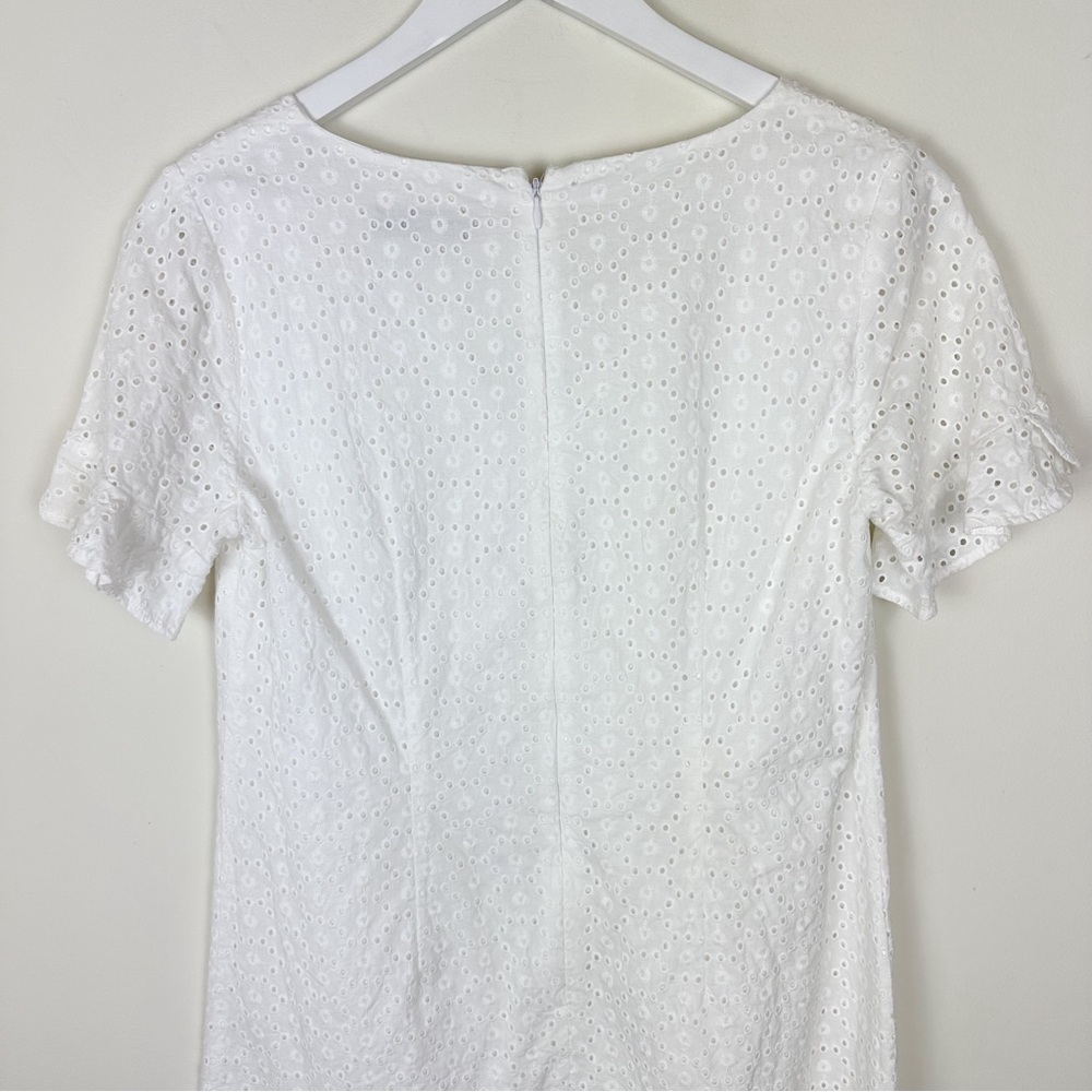 LOFT White Eyelet Mini Dress Short Sleeves - Picture 6 of 11